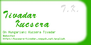 tivadar kucsera business card